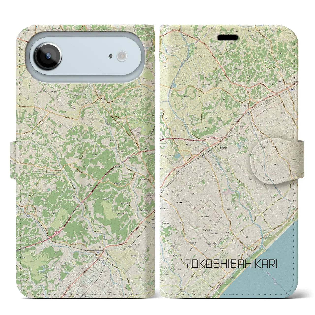 【横芝光(千葉県)】地図柄iPhoneケース(手帳タイプ)