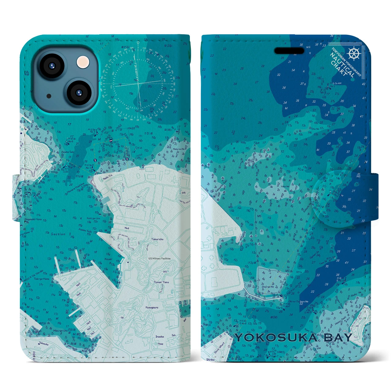 【横須賀港(神奈川県)】海図iPhoneケース(手帳タイプ)