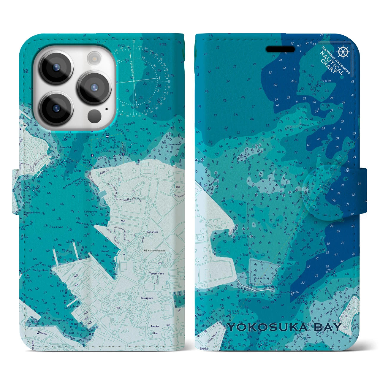 【横須賀港(神奈川県)】海図iPhoneケース(手帳タイプ)