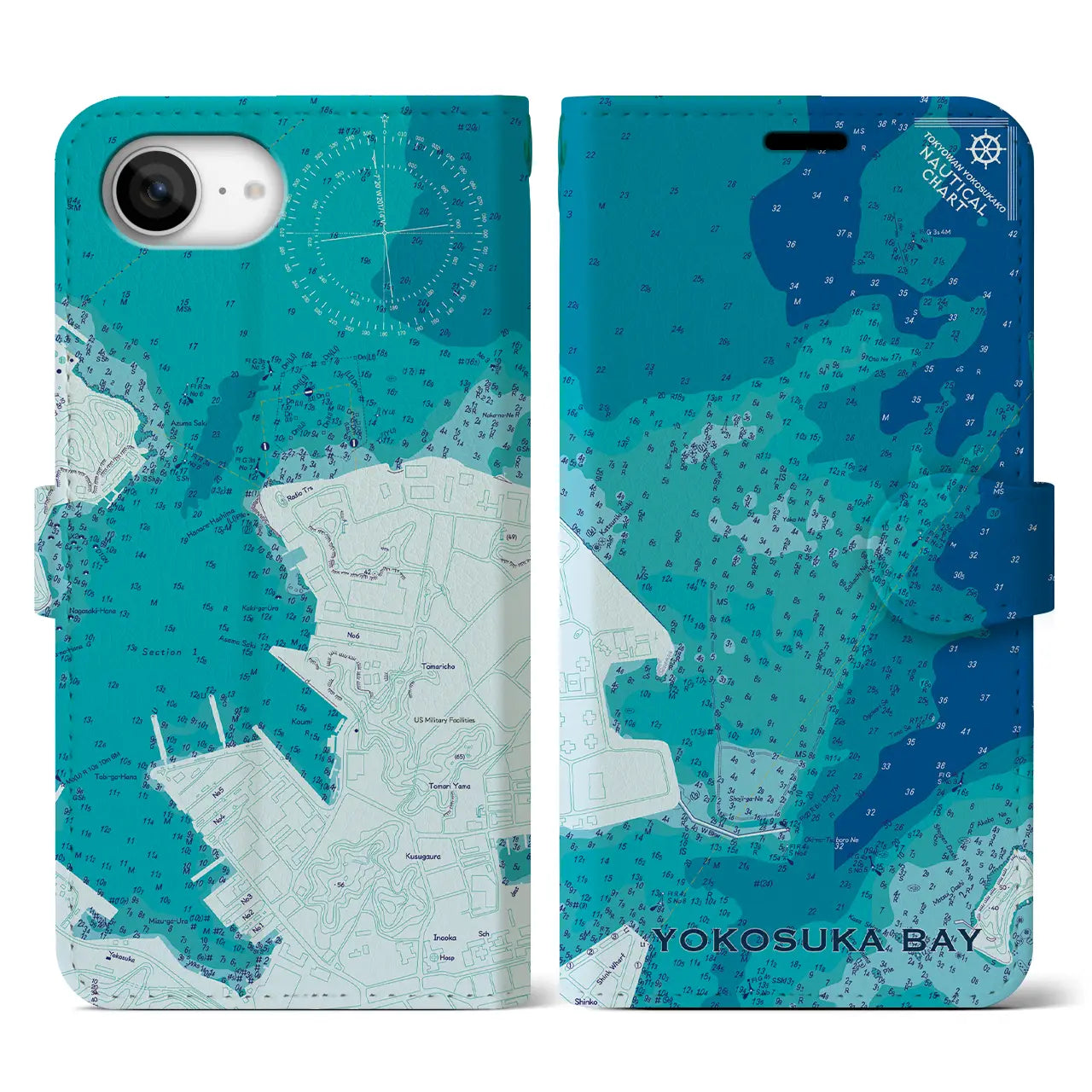 【横須賀港(神奈川県)】海図iPhoneケース(手帳タイプ)