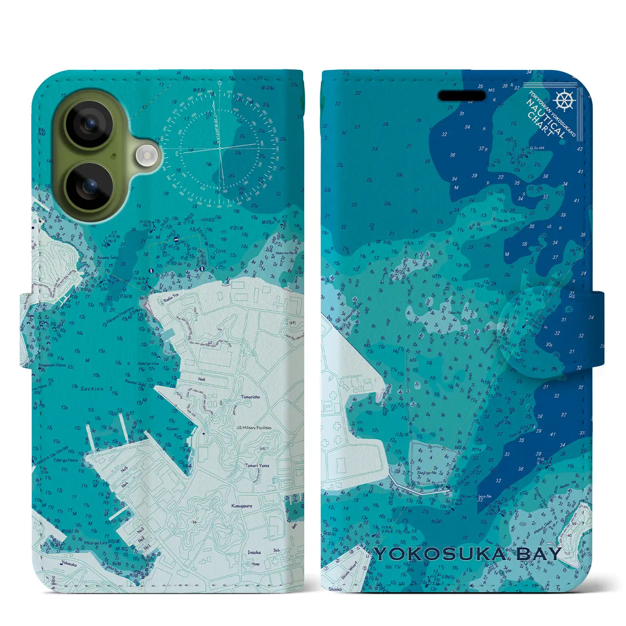 【横須賀港(神奈川県)】海図iPhoneケース(手帳タイプ)