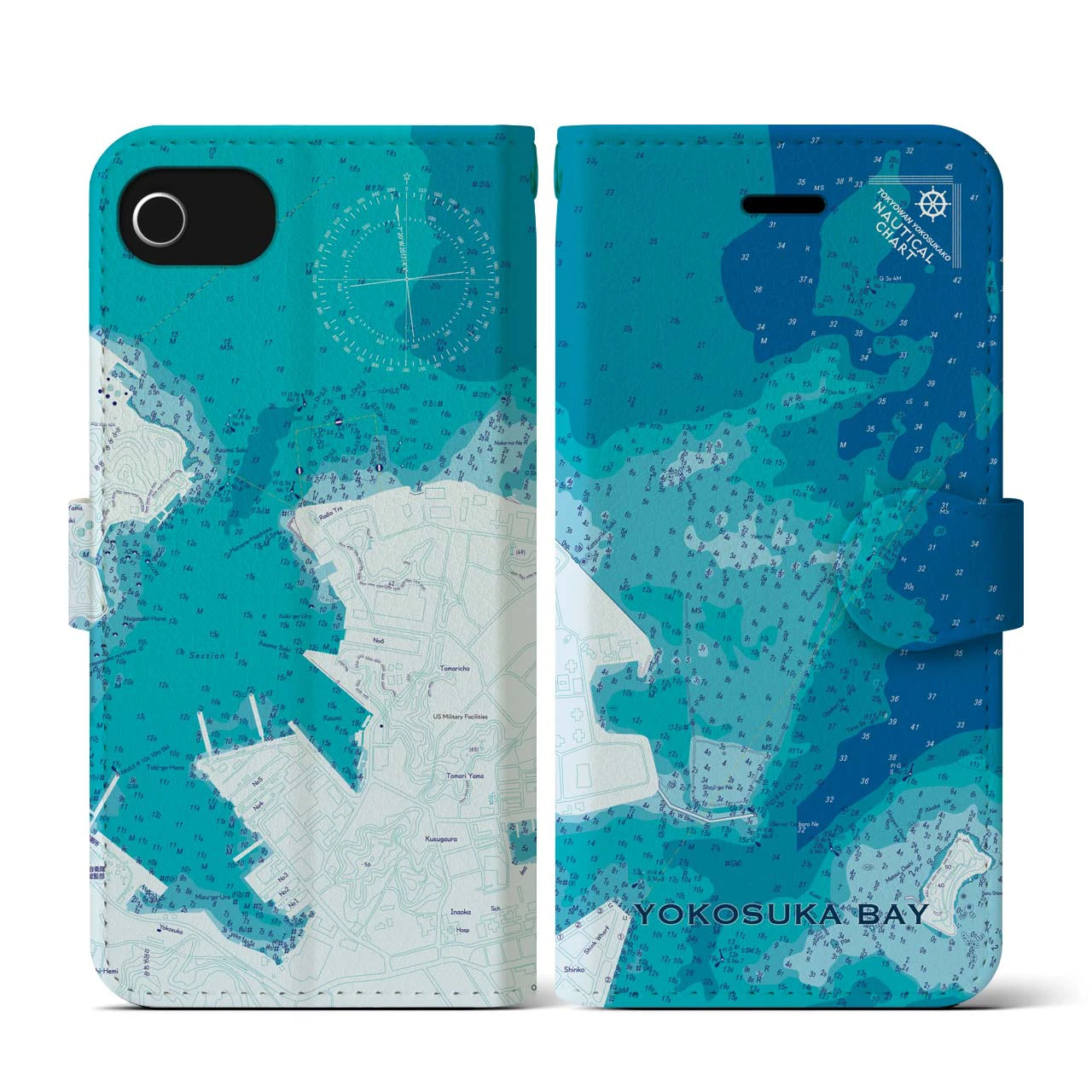 【横須賀港(神奈川県)】海図iPhoneケース(手帳タイプ)