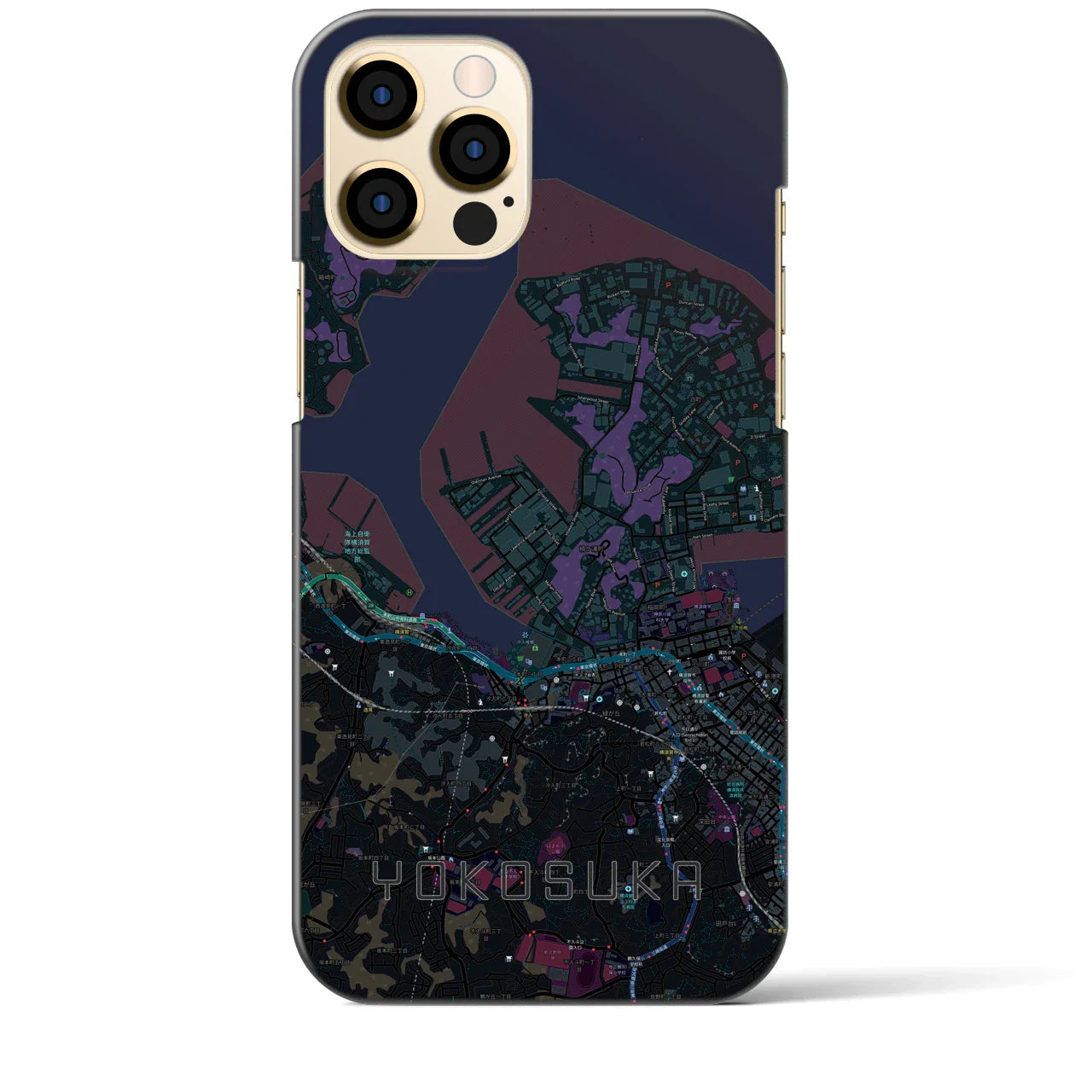 【横須賀(神奈川県)】地図柄iPhoneケース(バックカバータイプ)