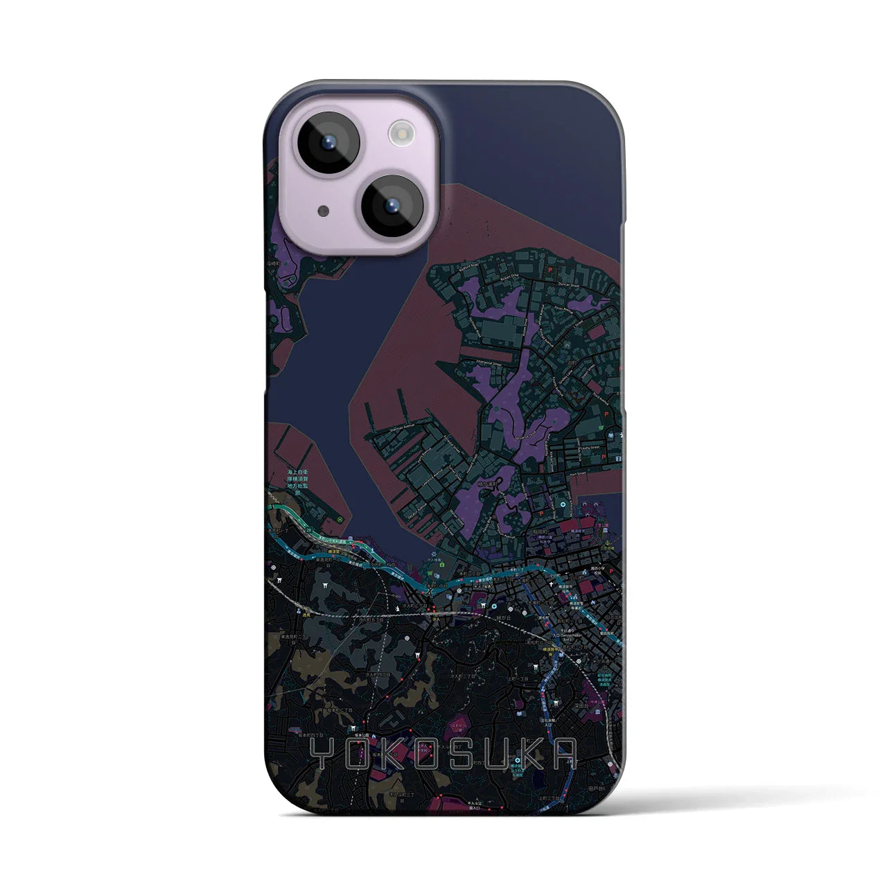 【横須賀(神奈川県)】地図柄iPhoneケース(バックカバータイプ)
