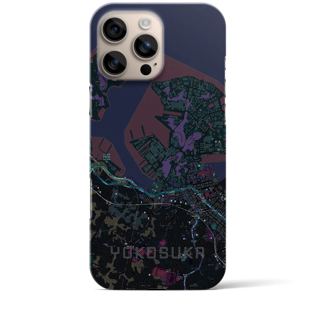 【横須賀(神奈川県)】地図柄iPhoneケース(バックカバータイプ)