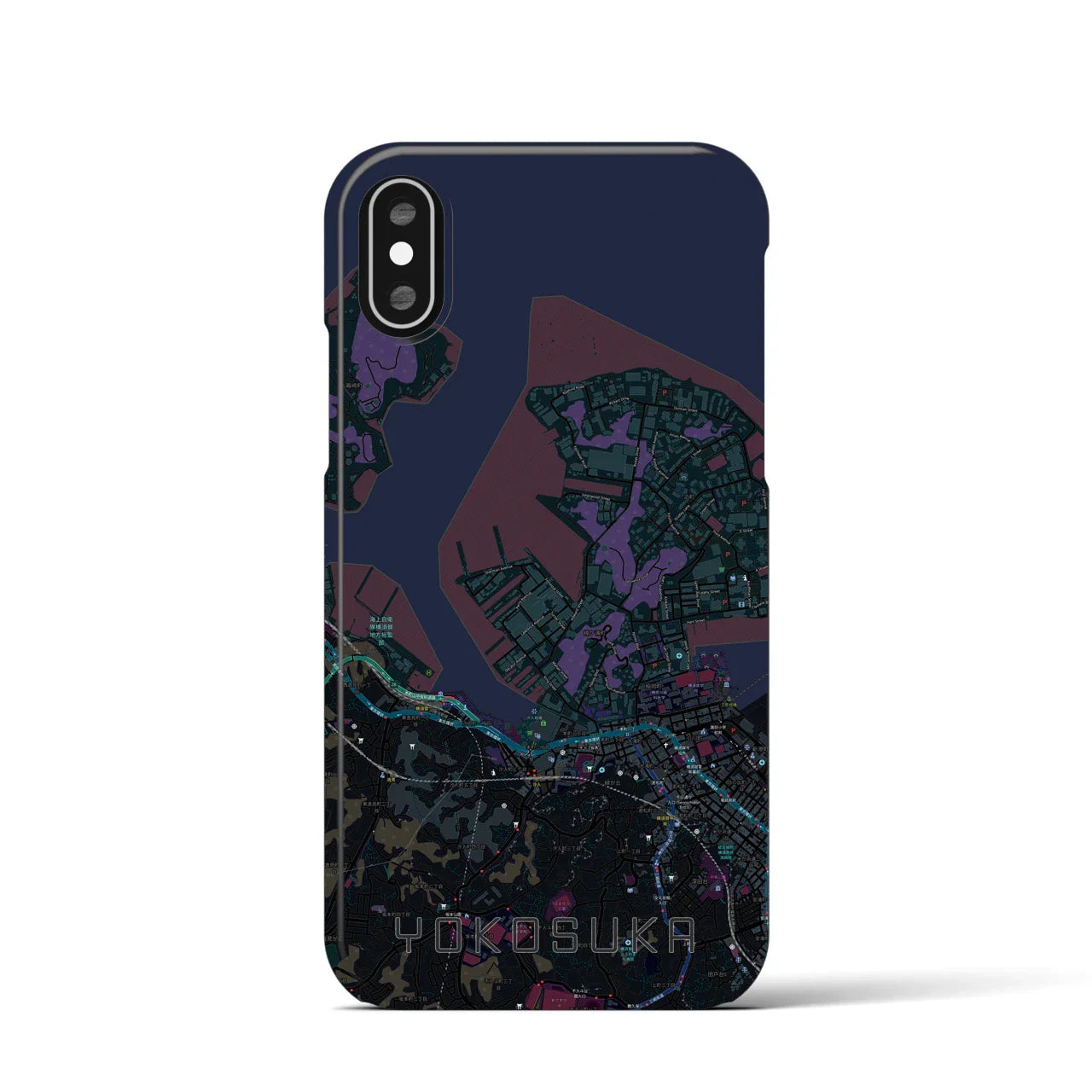 【横須賀(神奈川県)】地図柄iPhoneケース(バックカバータイプ)