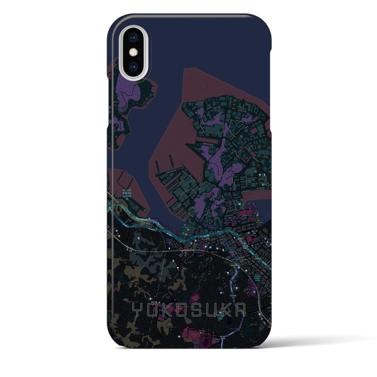 【横須賀(神奈川県)】地図柄iPhoneケース(バックカバータイプ)