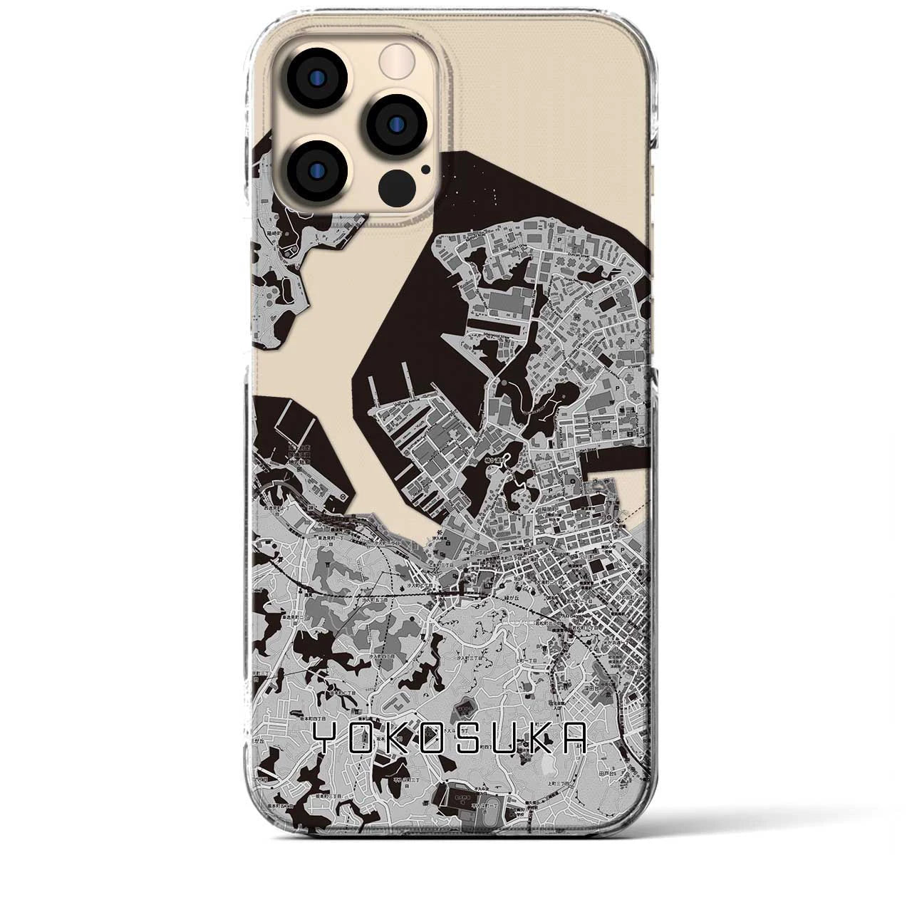 【横須賀(神奈川県)】地図柄iPhoneケース(クリアタイプ)