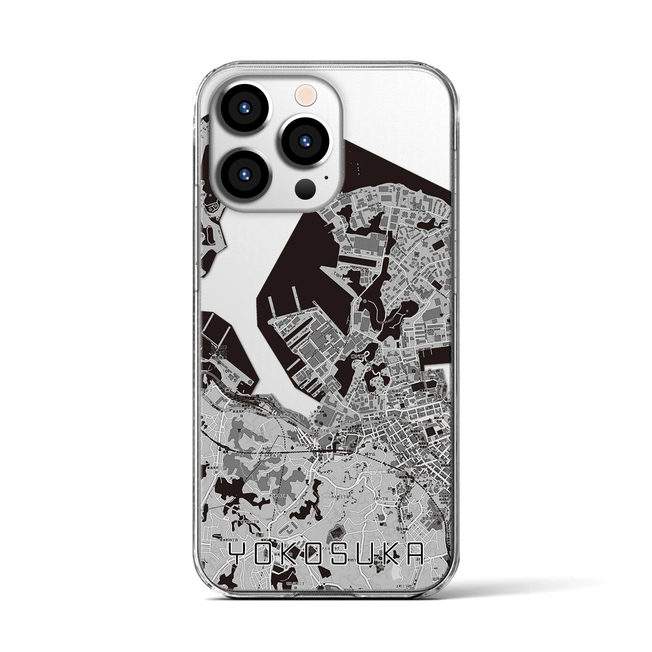 【横須賀(神奈川県)】地図柄iPhoneケース(クリアタイプ)