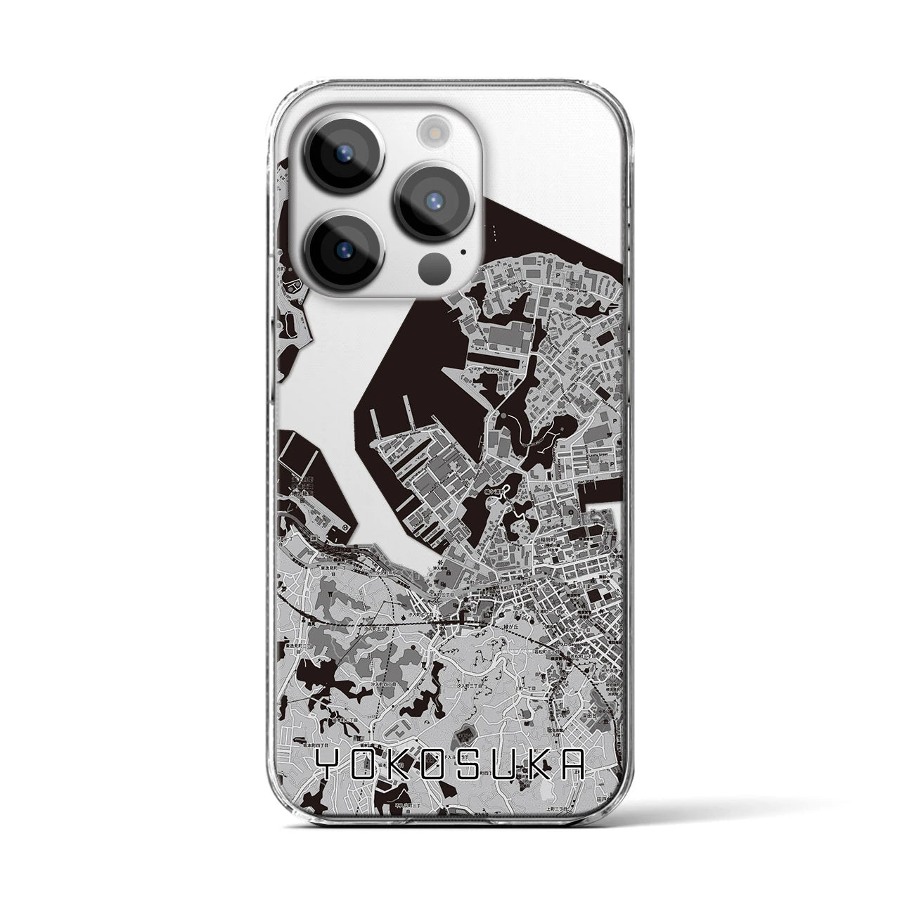 【横須賀(神奈川県)】地図柄iPhoneケース(クリアタイプ)