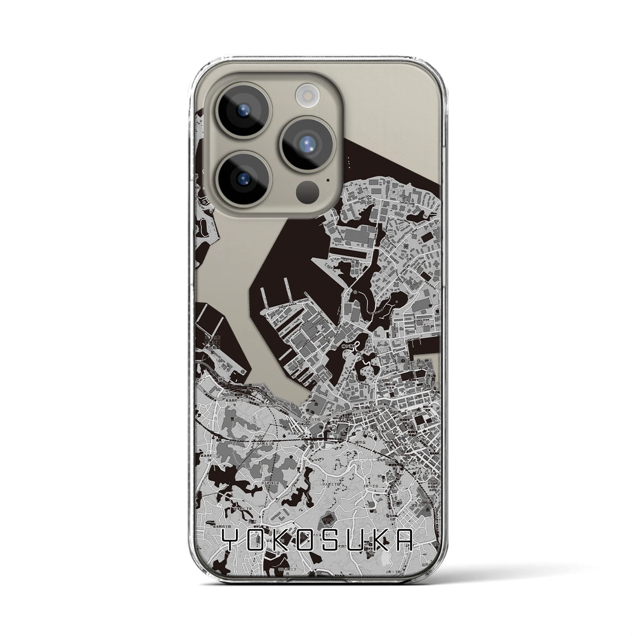 【横須賀(神奈川県)】地図柄iPhoneケース(クリアタイプ)