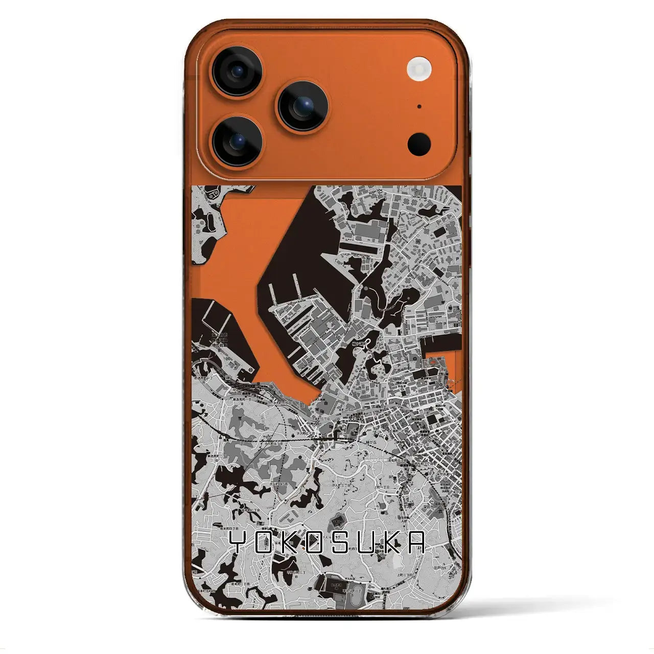 【横須賀(神奈川県)】地図柄iPhoneケース(クリアタイプ)モノトーン・iPhone 17 Pro Max 用