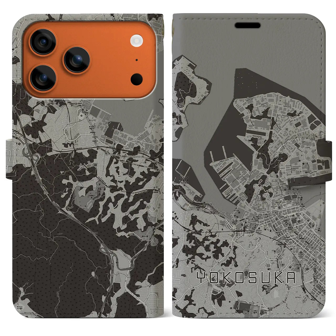 【横須賀(神奈川県)】地図柄iPhoneケース(手帳タイプ)