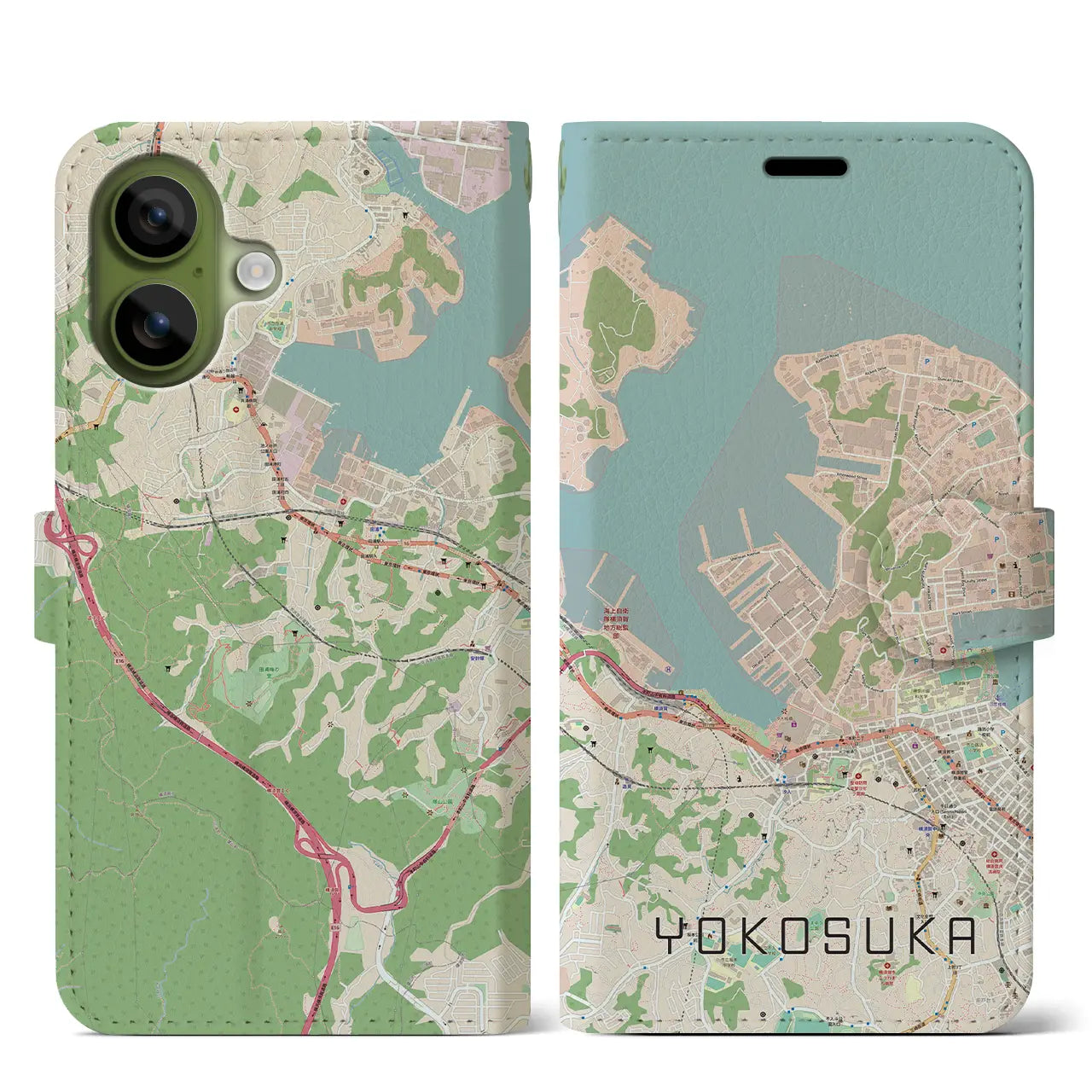 【横須賀(神奈川県)】地図柄iPhoneケース(手帳タイプ)