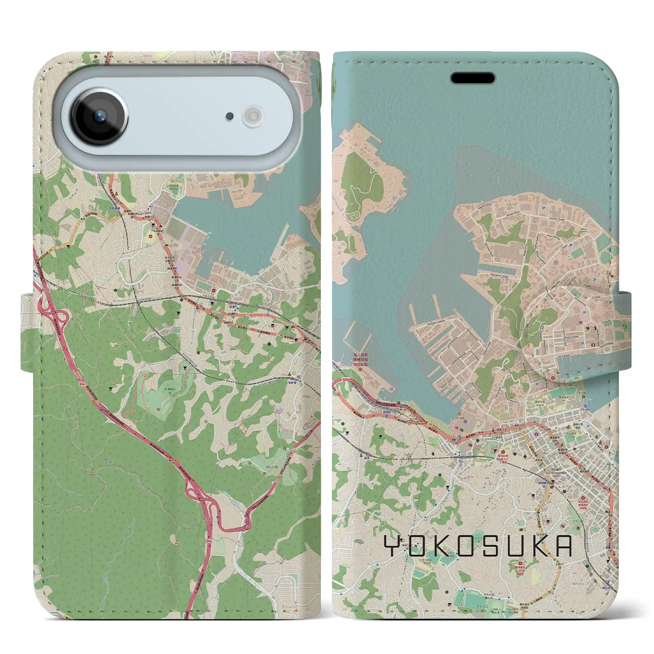 【横須賀(神奈川県)】地図柄iPhoneケース(手帳タイプ)