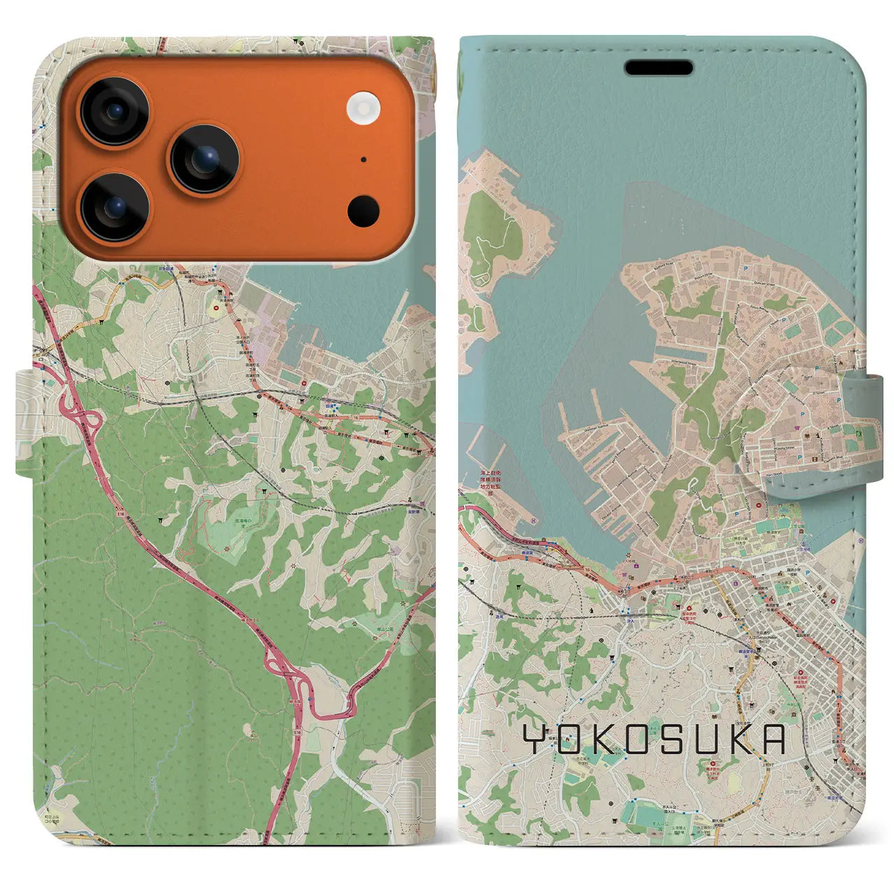 【横須賀(神奈川県)】地図柄iPhoneケース(手帳タイプ)