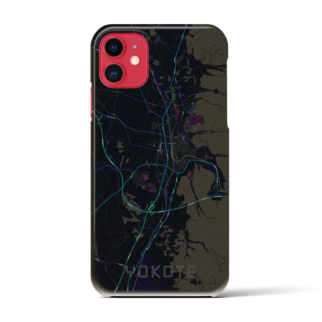 【横手(秋田県)】地図柄iPhoneケース(バックカバータイプ)