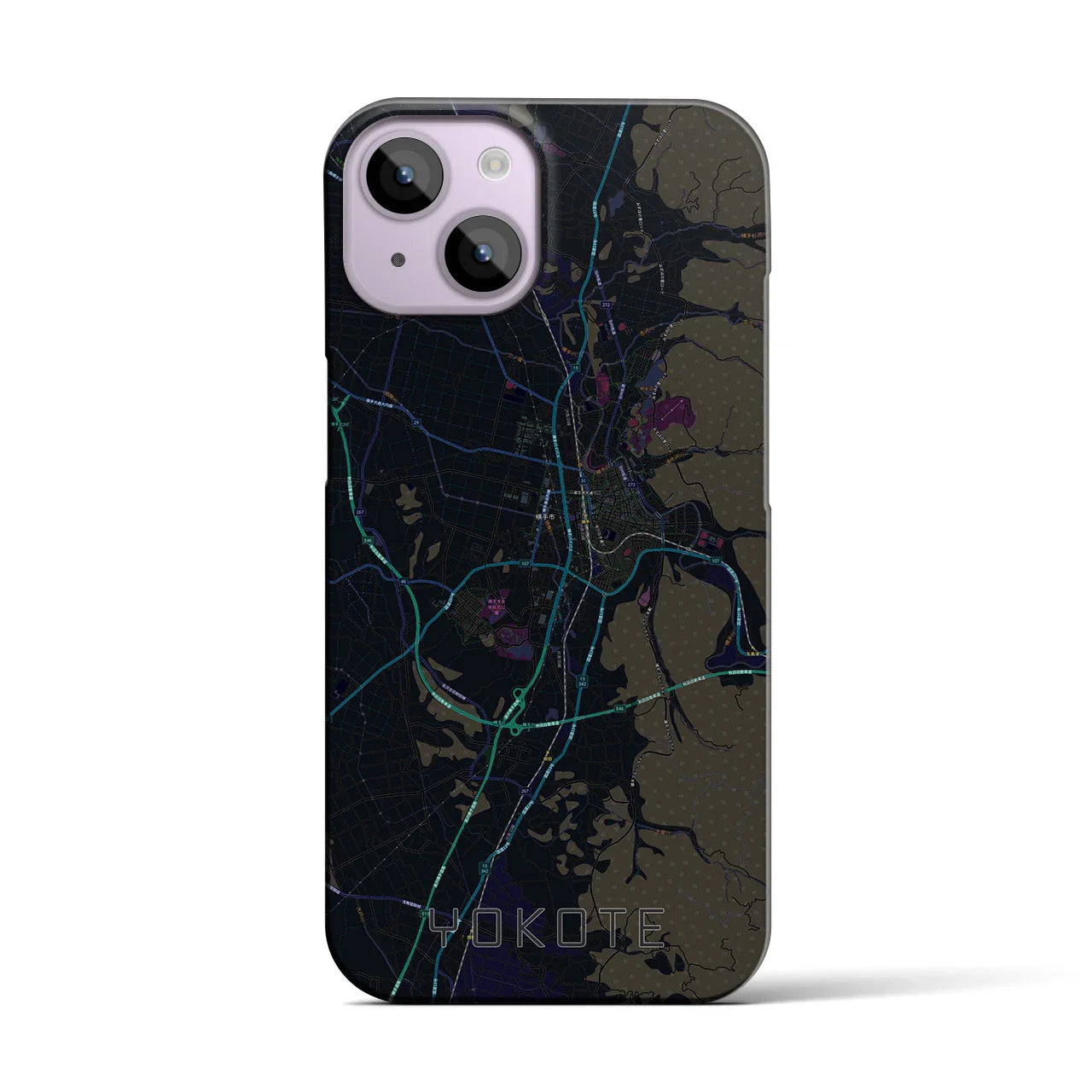 【横手(秋田県)】地図柄iPhoneケース(バックカバータイプ)