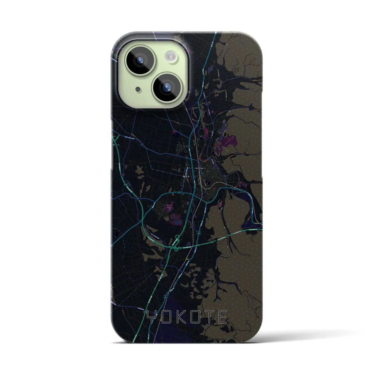【横手(秋田県)】地図柄iPhoneケース(バックカバータイプ)