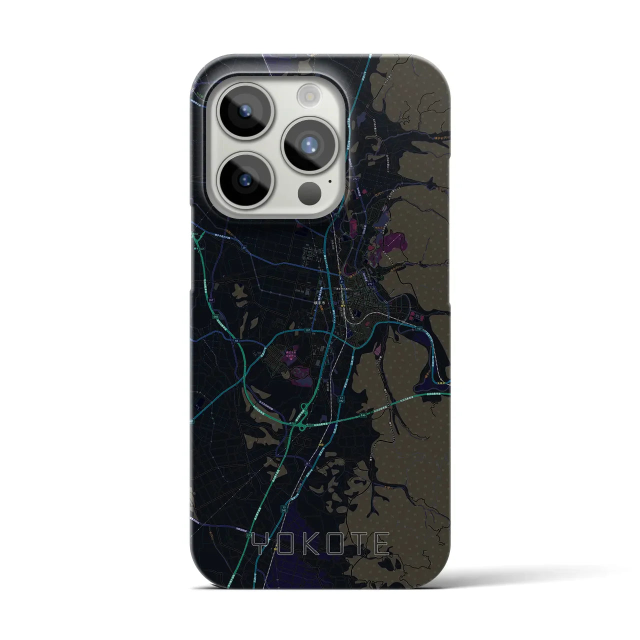 【横手(秋田県)】地図柄iPhoneケース(バックカバータイプ)
