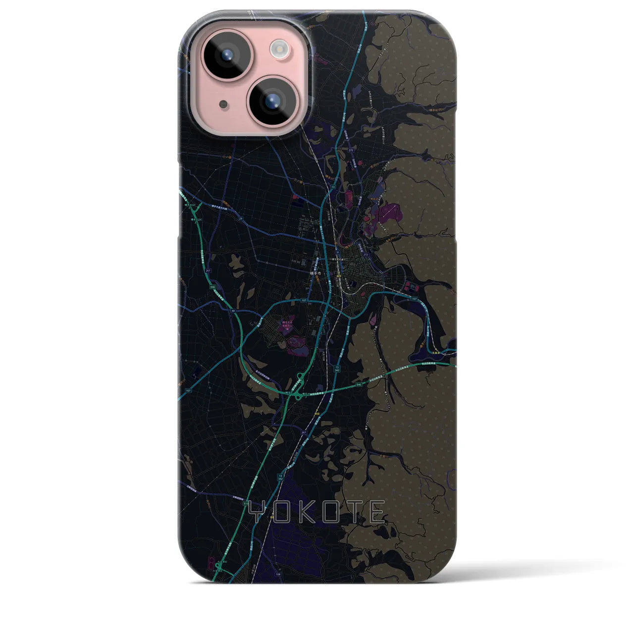 【横手(秋田県)】地図柄iPhoneケース(バックカバータイプ)
