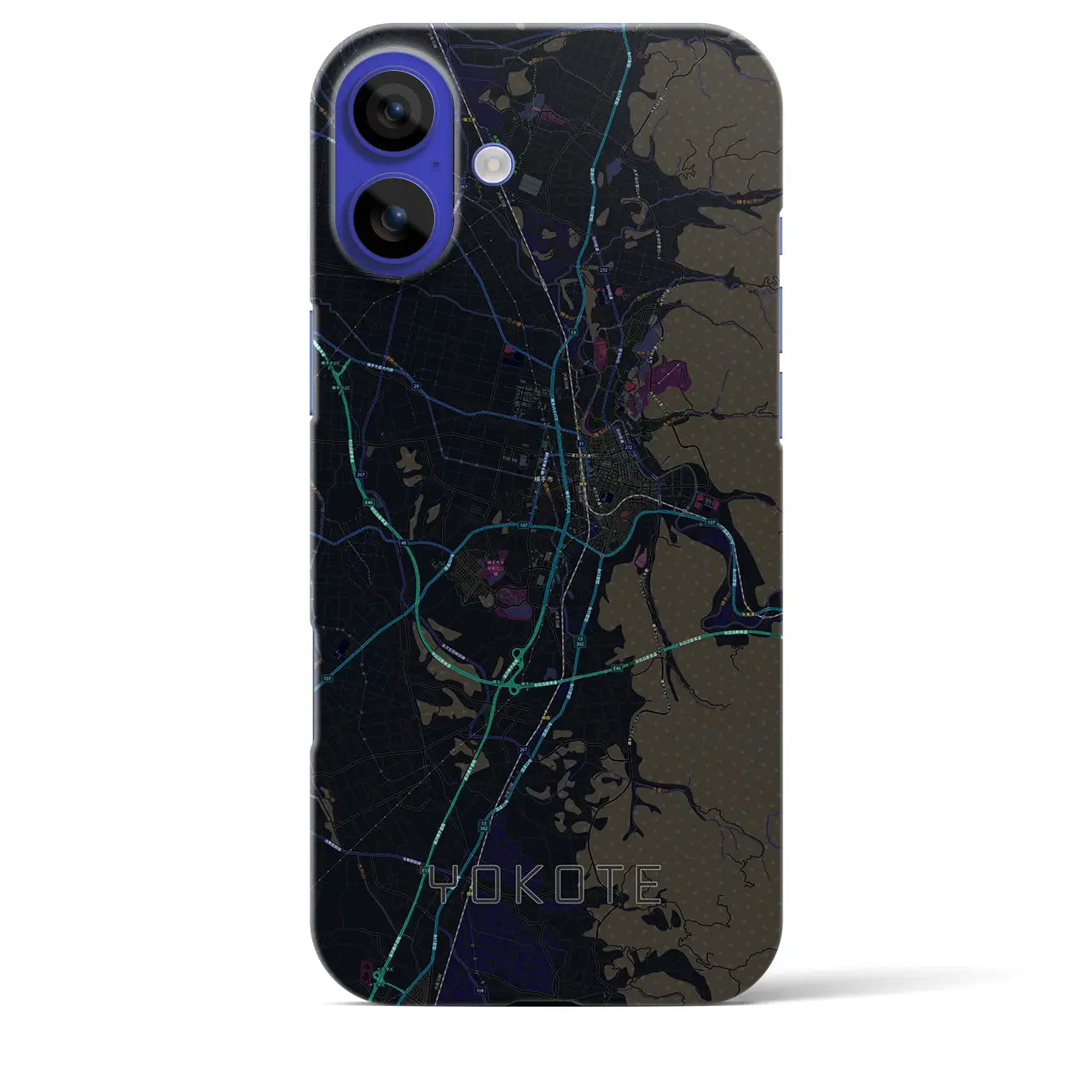 【横手(秋田県)】地図柄iPhoneケース(バックカバータイプ)