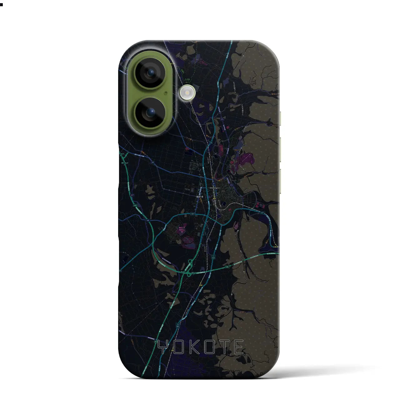 【横手(秋田県)】地図柄iPhoneケース(バックカバータイプ)