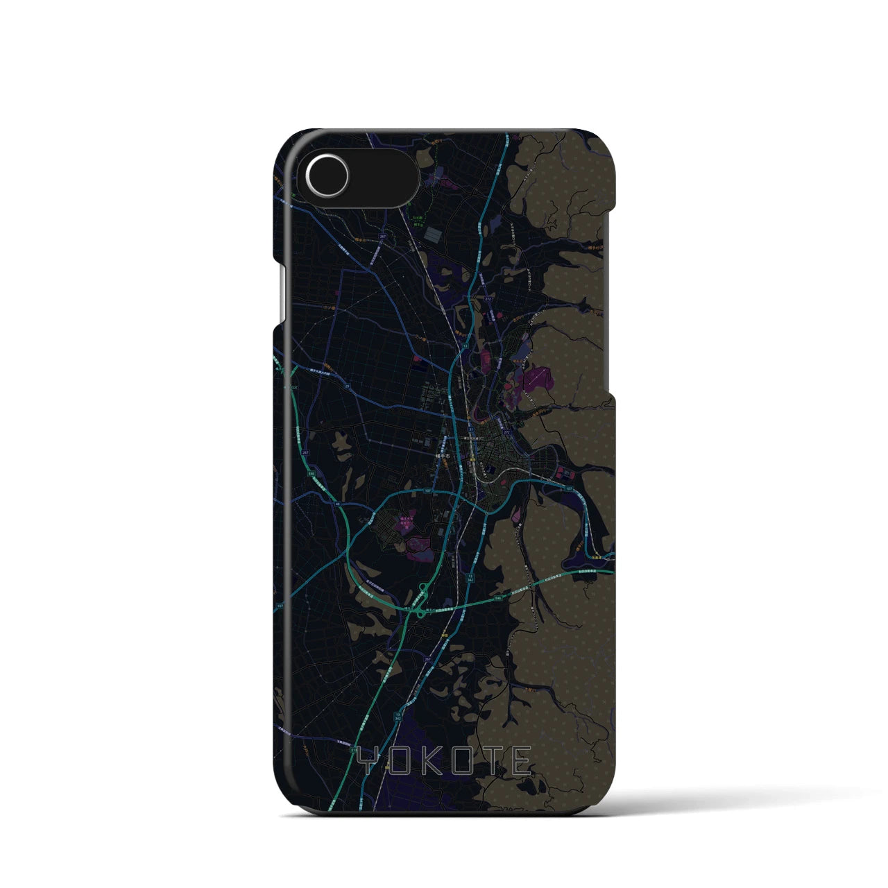 【横手(秋田県)】地図柄iPhoneケース(バックカバータイプ)