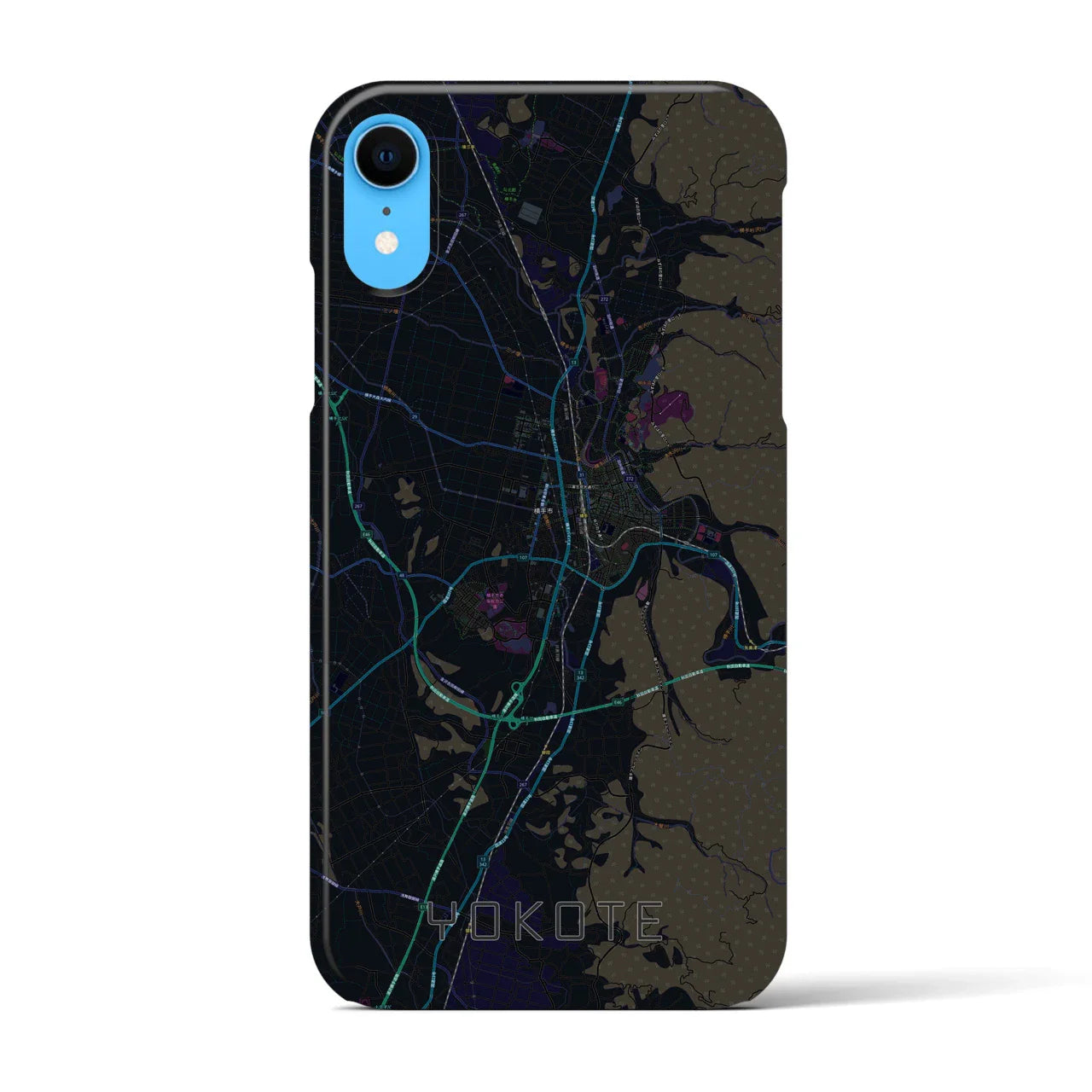 【横手(秋田県)】地図柄iPhoneケース(バックカバータイプ)