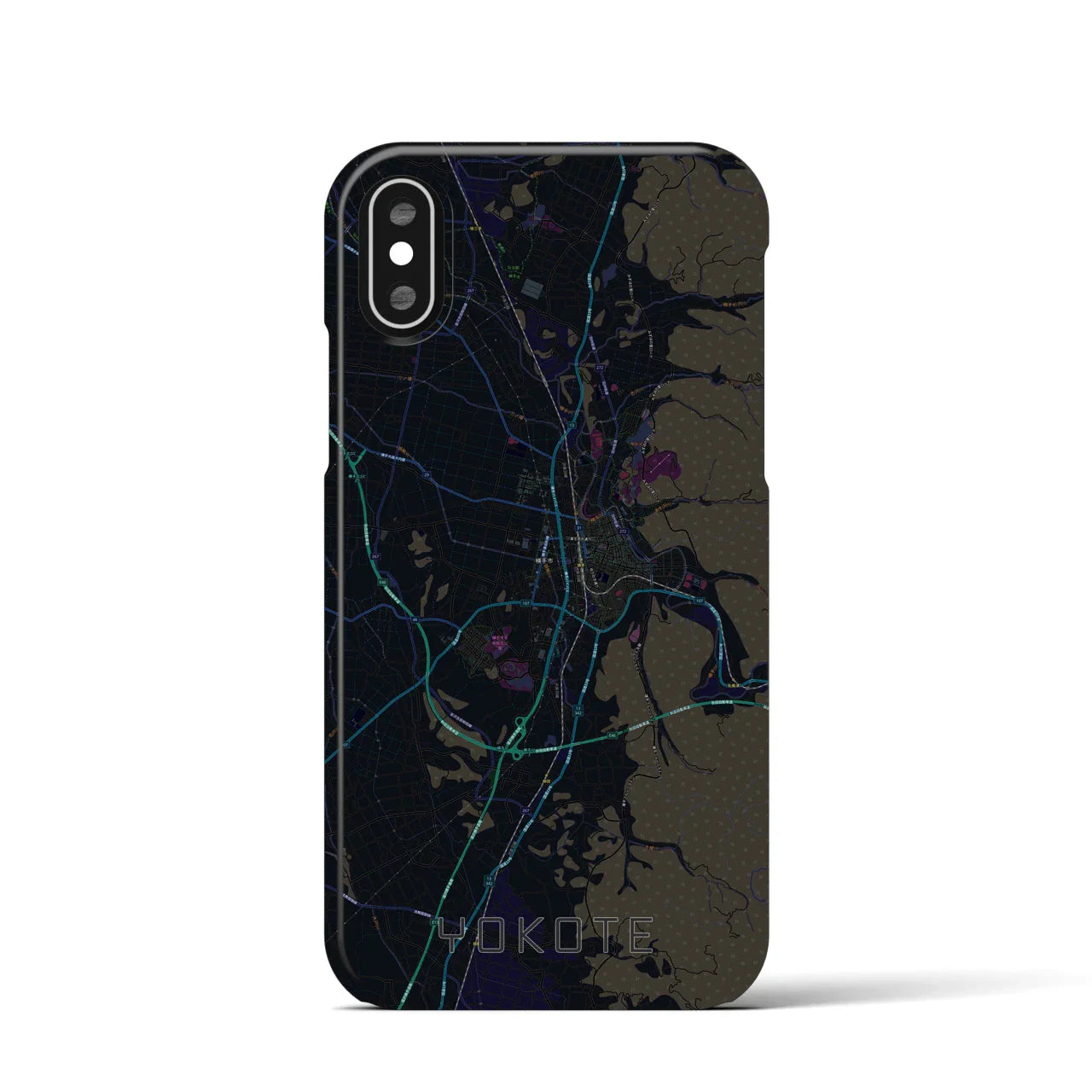 【横手(秋田県)】地図柄iPhoneケース(バックカバータイプ)