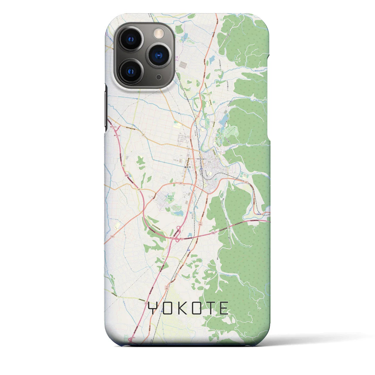 【横手(秋田県)】地図柄iPhoneケース(バックカバータイプ)