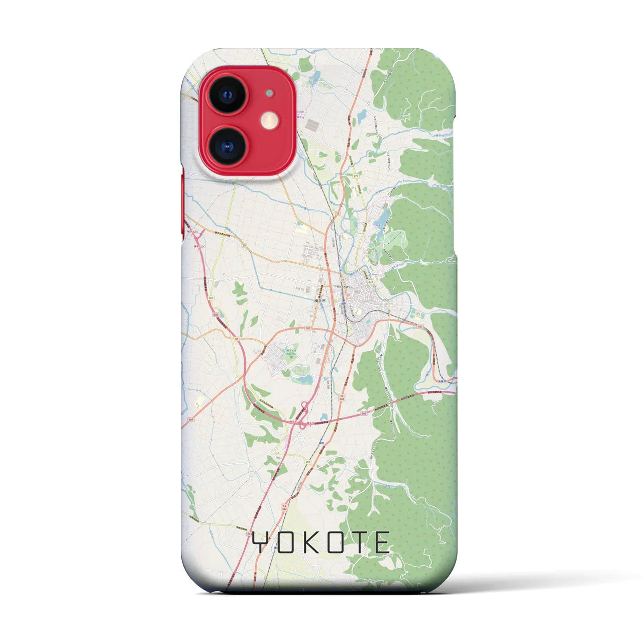 【横手(秋田県)】地図柄iPhoneケース(バックカバータイプ)