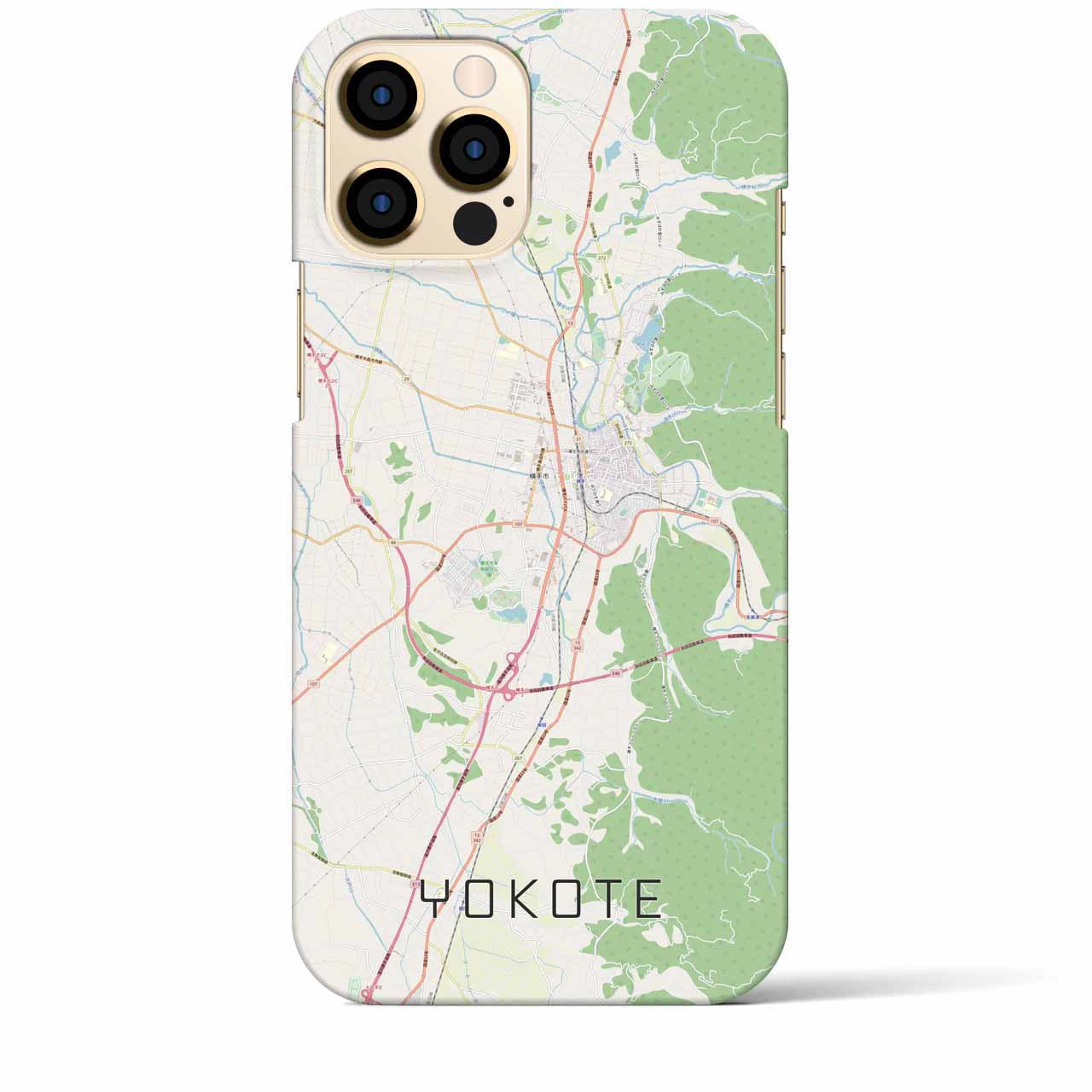 【横手(秋田県)】地図柄iPhoneケース(バックカバータイプ)