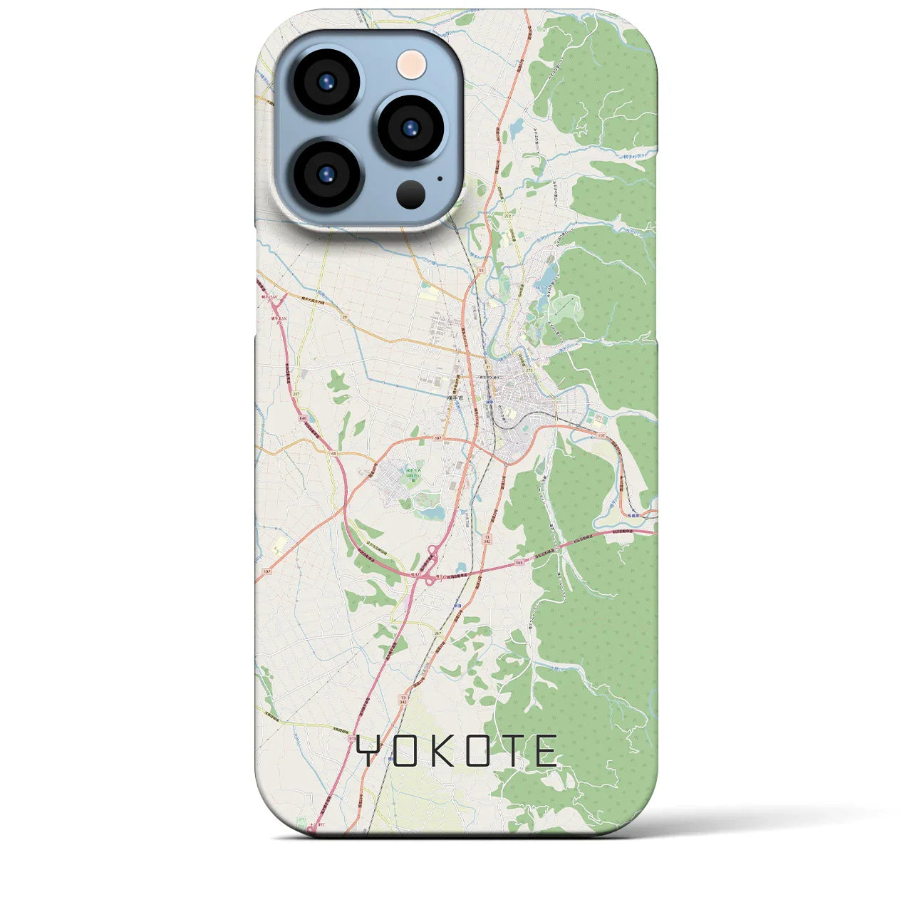 【横手(秋田県)】地図柄iPhoneケース(バックカバータイプ)