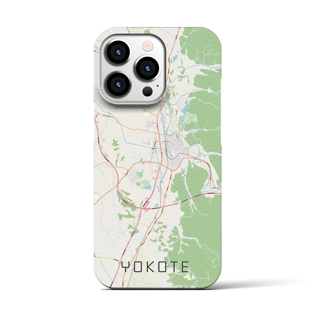 【横手(秋田県)】地図柄iPhoneケース(バックカバータイプ)