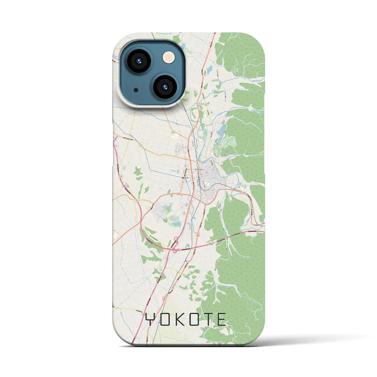 【横手(秋田県)】地図柄iPhoneケース(バックカバータイプ)