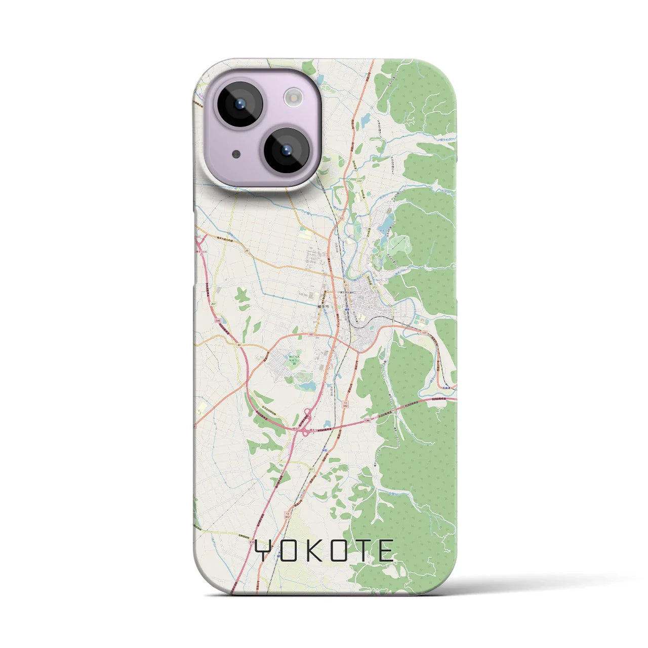 【横手(秋田県)】地図柄iPhoneケース(バックカバータイプ)