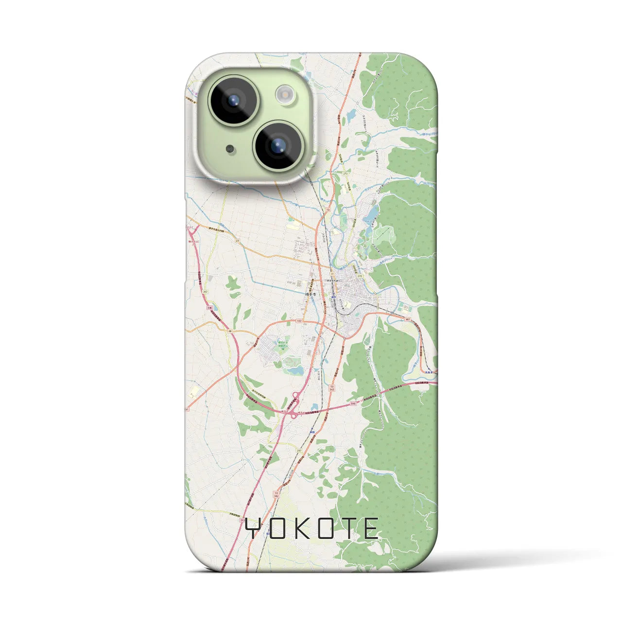 【横手(秋田県)】地図柄iPhoneケース(バックカバータイプ)