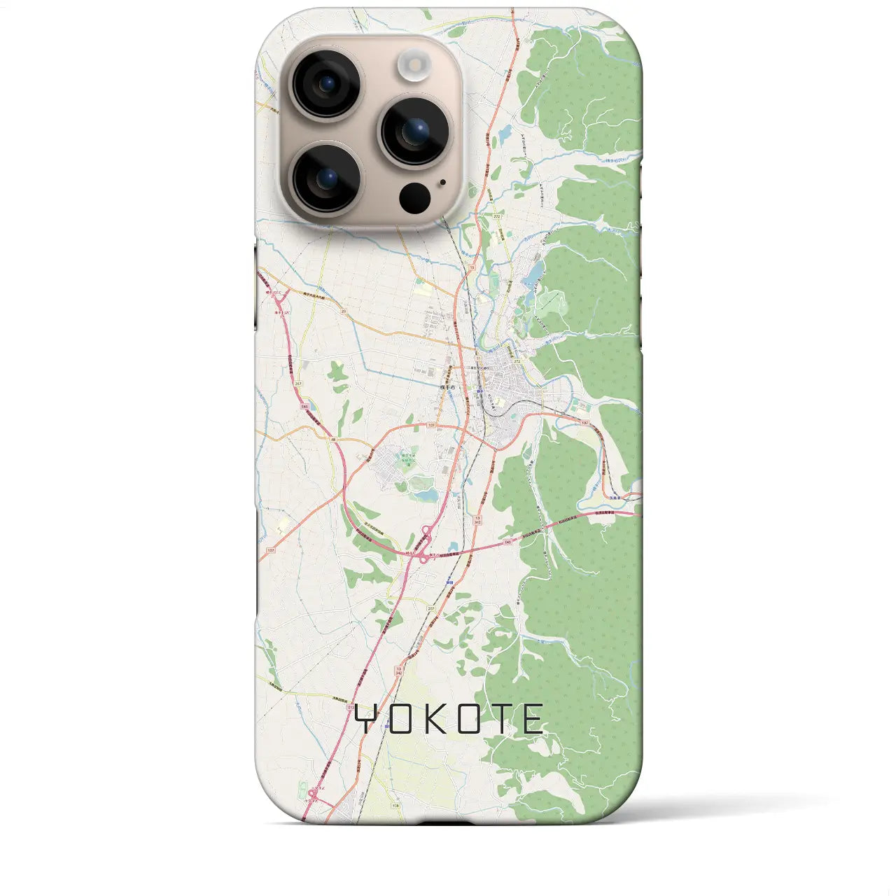 【横手(秋田県)】地図柄iPhoneケース(バックカバータイプ)