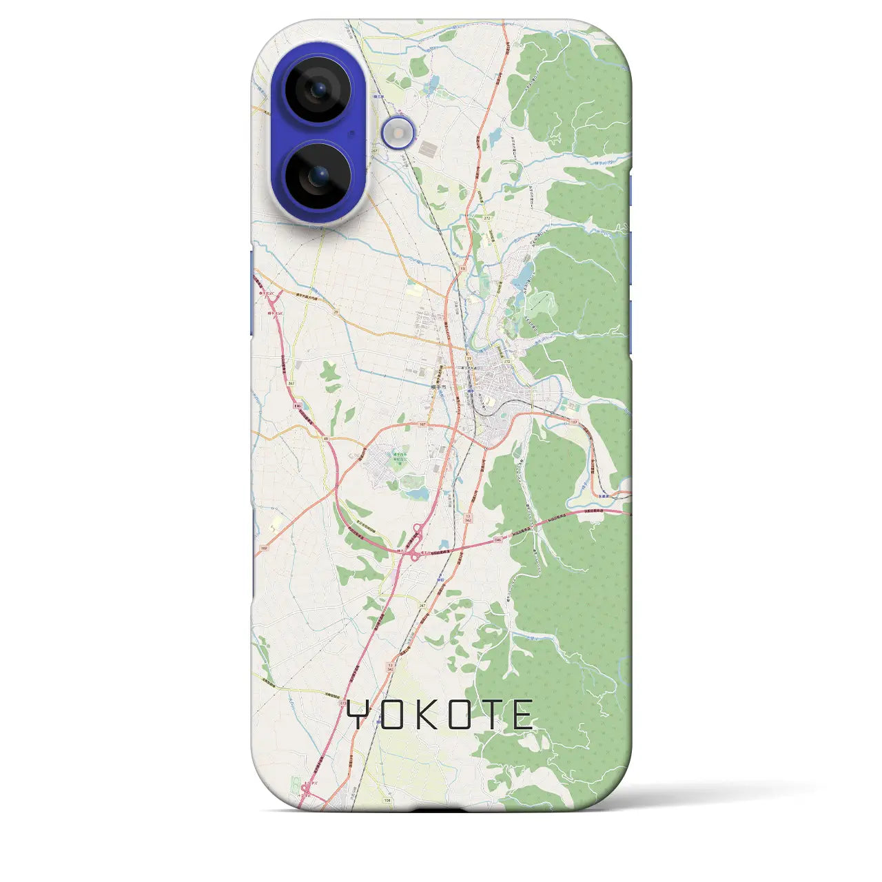 【横手(秋田県)】地図柄iPhoneケース(バックカバータイプ)ナチュラル・iPhone 16 Pro Max 用