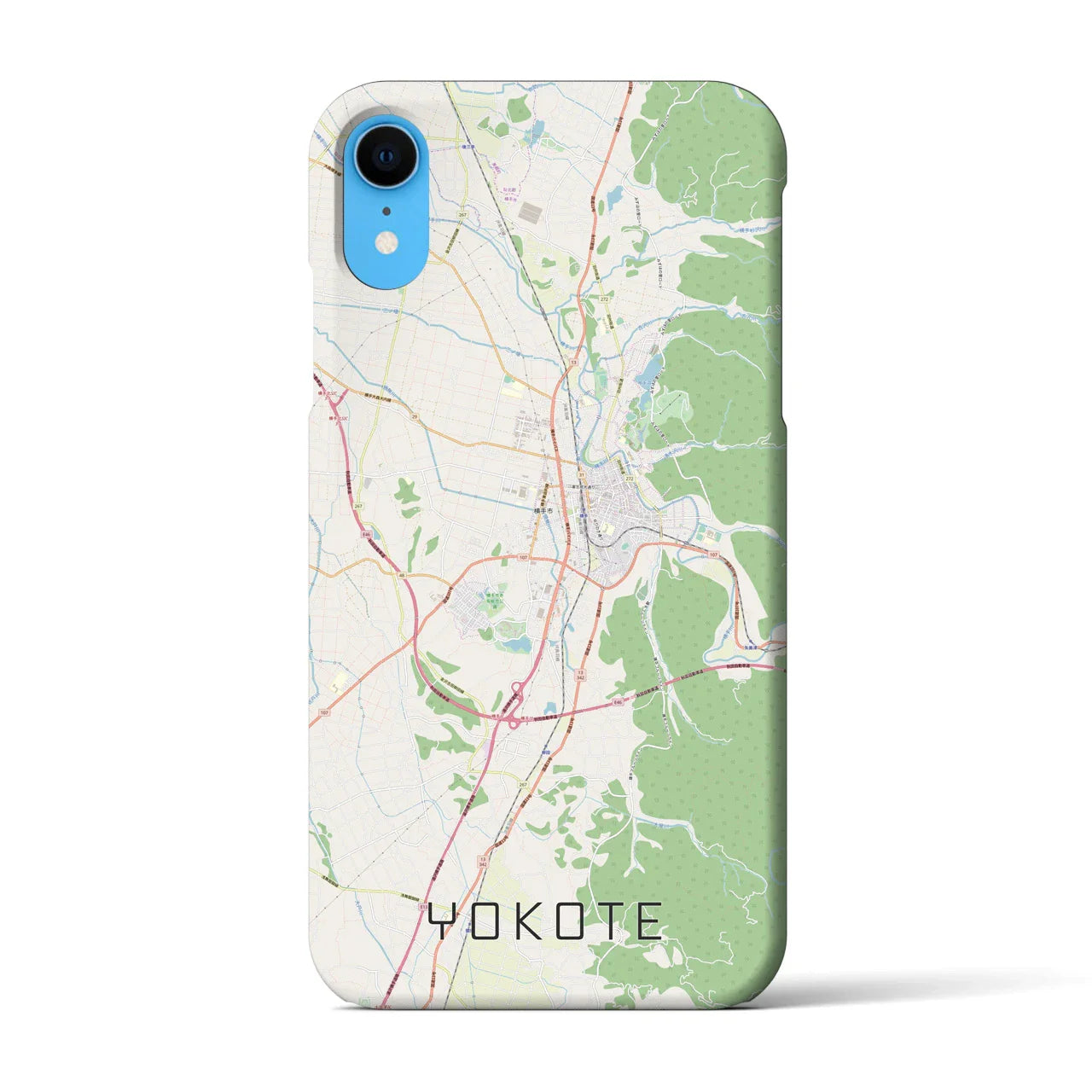 【横手(秋田県)】地図柄iPhoneケース(バックカバータイプ)