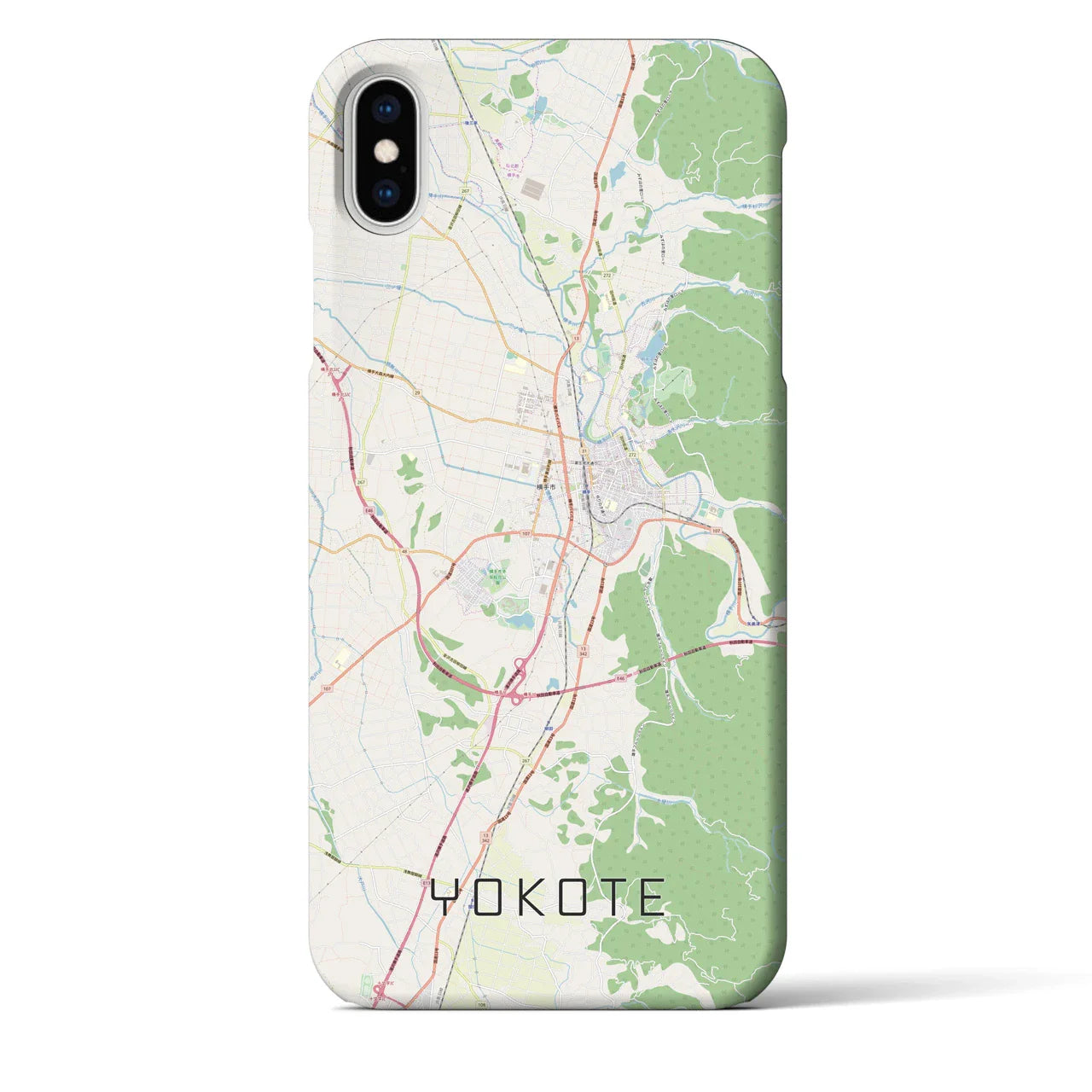 【横手(秋田県)】地図柄iPhoneケース(バックカバータイプ)
