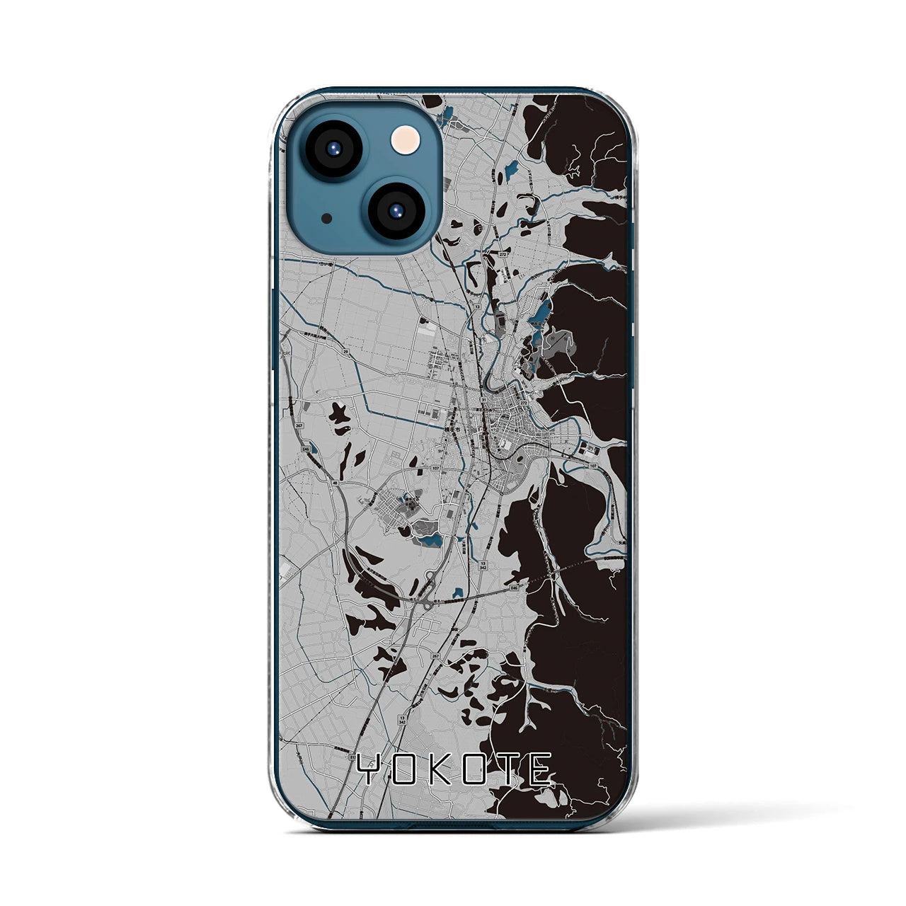 【横手(秋田県)】地図柄iPhoneケース(クリアタイプ)