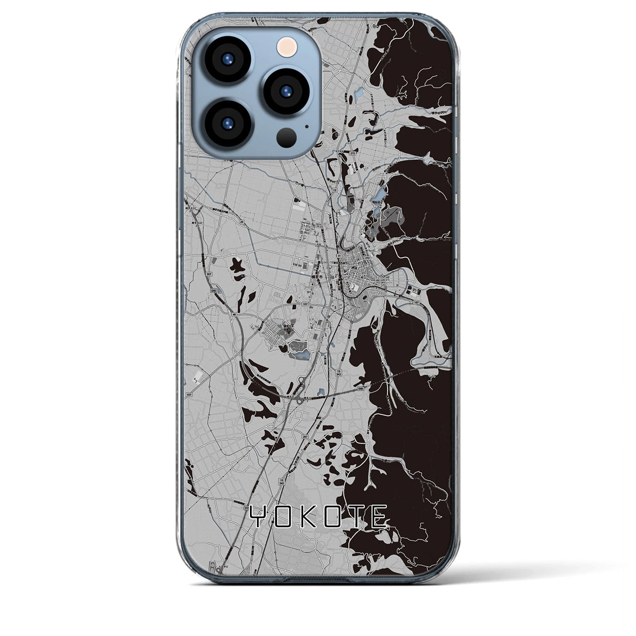 【横手(秋田県)】地図柄iPhoneケース(クリアタイプ)