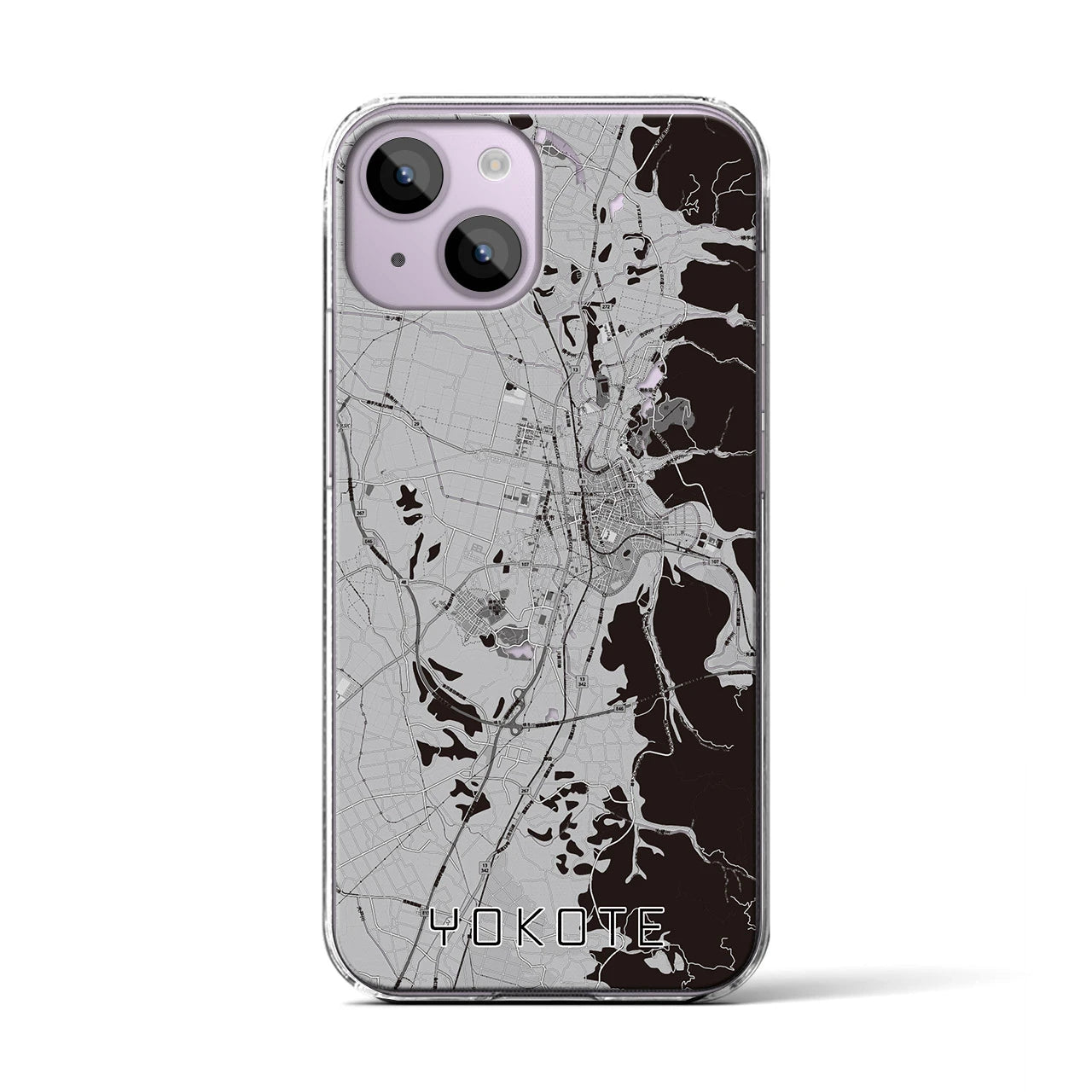 【横手(秋田県)】地図柄iPhoneケース(クリアタイプ)