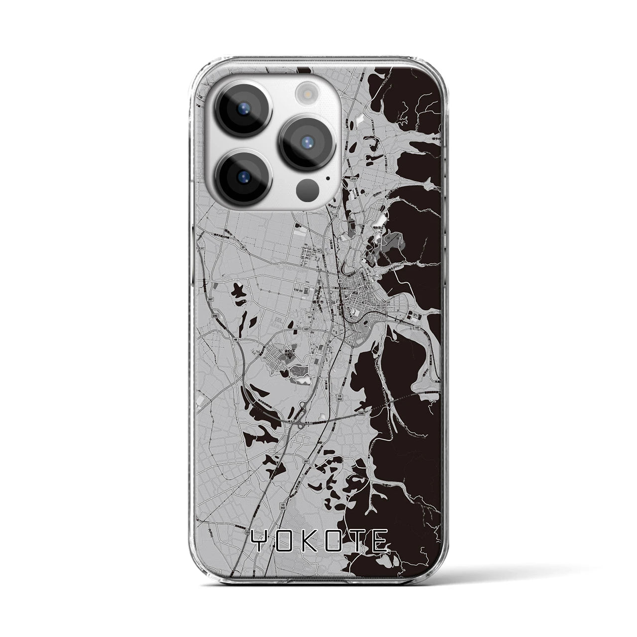 【横手(秋田県)】地図柄iPhoneケース(クリアタイプ)