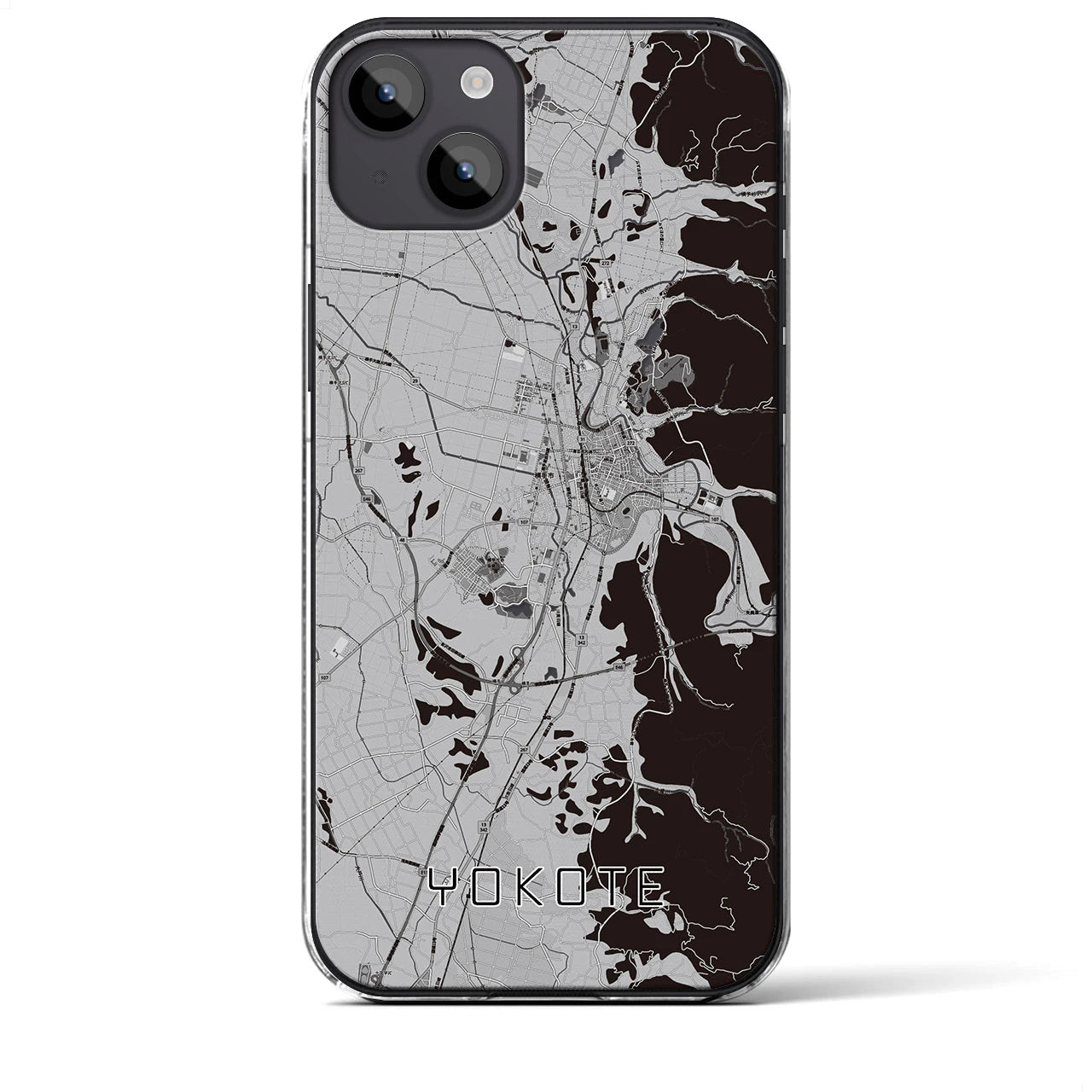 【横手(秋田県)】地図柄iPhoneケース(クリアタイプ)