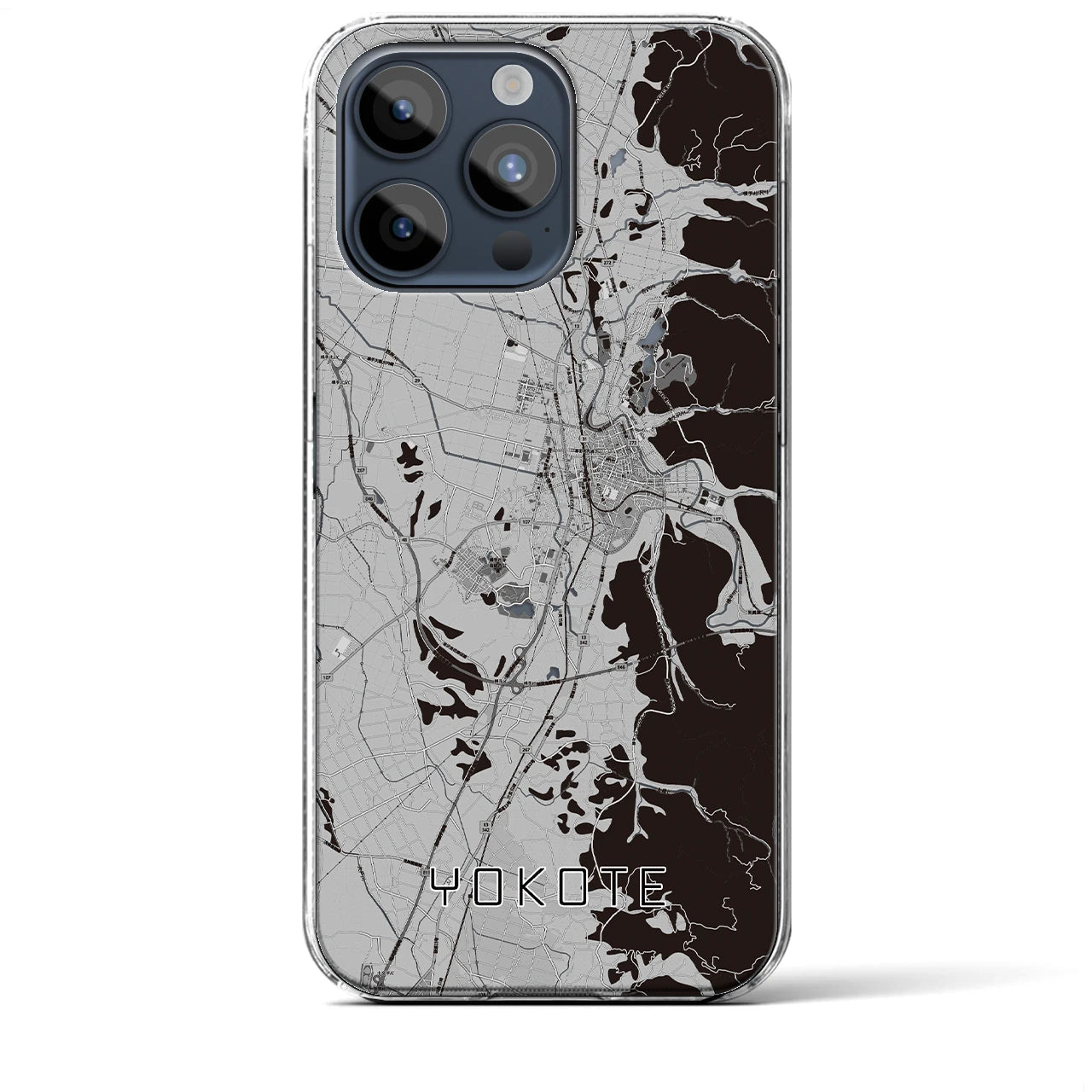 【横手(秋田県)】地図柄iPhoneケース(クリアタイプ)