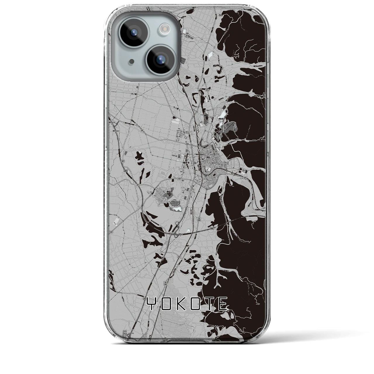 【横手(秋田県)】地図柄iPhoneケース(クリアタイプ)