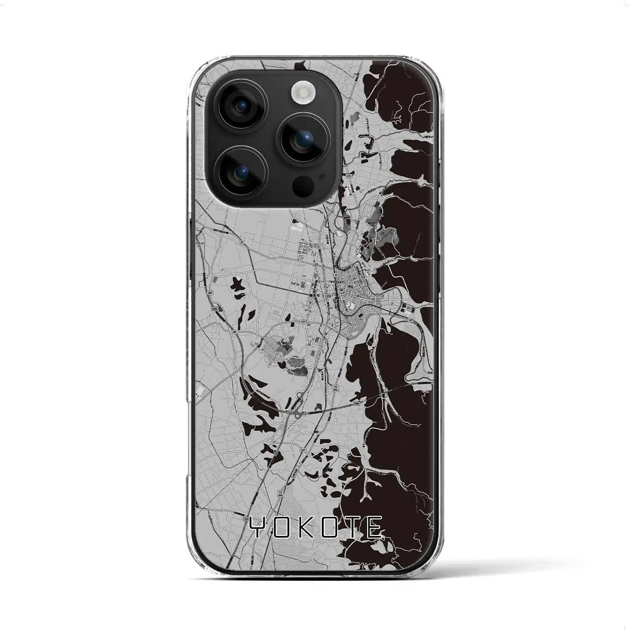 【横手(秋田県)】地図柄iPhoneケース(クリアタイプ)